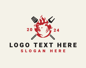 Blazing - Roasted Pork Restaurant logo design