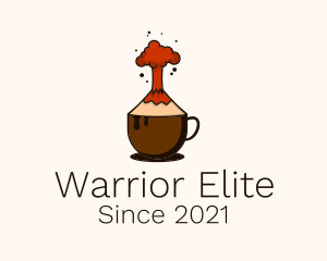 Caffeine - Volcano Coffee Cup logo design