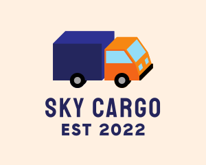 Isometric Cargo Truck logo design