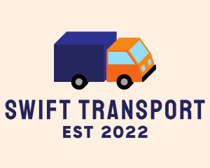 Transporter - Isometric Cargo Truck logo design