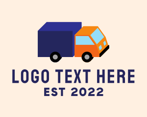 Delivery Service - Isometric Cargo Truck logo design