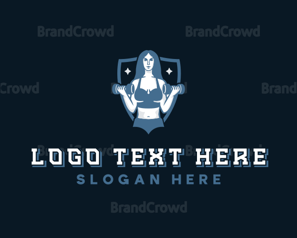 Strong Woman Dumbbell Logo