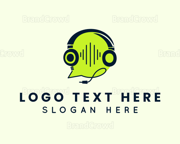 Sound Headphones Chat Logo