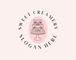 Floral Cake Bakeshop logo design