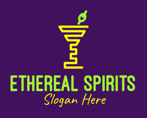Spirits - Neon Cocktail Olive logo design