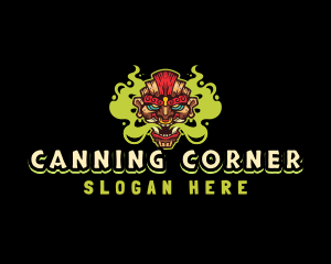 Tiki Mask Gaming Smoker logo design