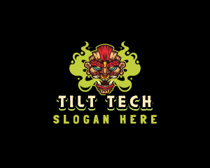 Tiki Mask Gaming Smoker logo design