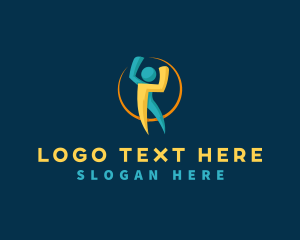 Voltage - Electricity Bolt Human logo design