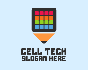 Cell - Pencil Calculator Application logo design