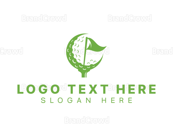 Flag Golf Golfer Logo