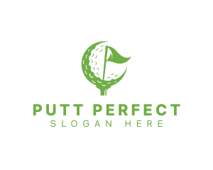 Flag Golf Golfer logo design