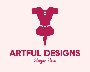 Pink Dress Pin  logo design