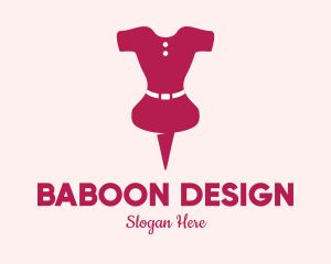 Pink Dress Pin  logo design