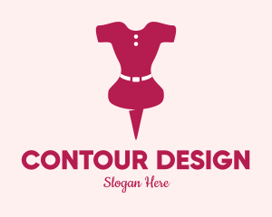 Pink Dress Pin  logo design