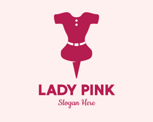 Pink Dress Pin  logo design