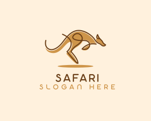 Safari Kangaroo Animal logo design