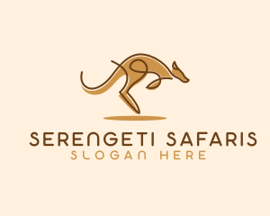 Safari Kangaroo Animal logo design