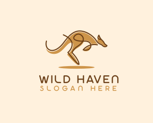 Fauna - Safari Kangaroo Animal logo design