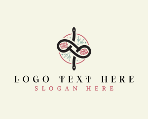 Snake - Boho Floral Snake logo design