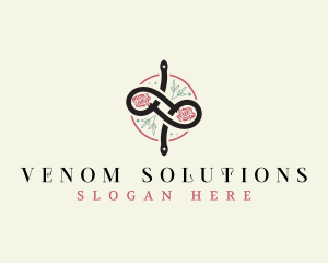 Boho Floral Snake logo design