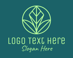 Round - Green Leaf Landscape logo design