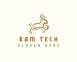 Wellness Ram Tree logo design