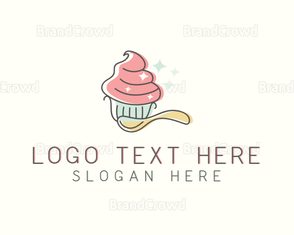 Spoon Cupcake Pastry Logo