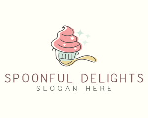 Spoon Cupcake Pastry logo design