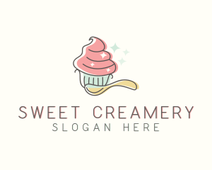 Spoon Cupcake Pastry logo design