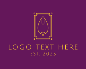 Linear - Luxury Leaf Trident logo design