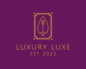 Luxury Leaf Trident logo design