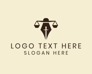 Justice Pen Sword Law logo design