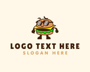 Hamburger - Sunglasses Burger Food logo design