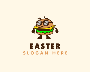 Hamburger - Sunglasses Burger Food logo design