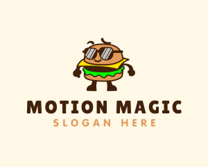 Animation - Sunglasses Burger Food logo design