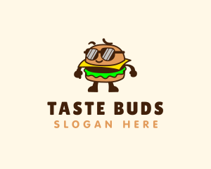 Sunglasses Burger Food logo design