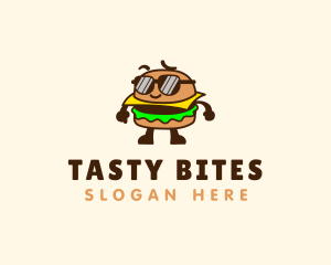 Sunglasses Burger Food logo design