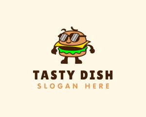 Sunglasses Burger Food logo design