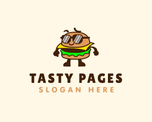 Sunglasses Burger Food logo design