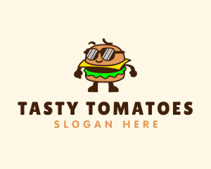 Sunglasses Burger Food logo design