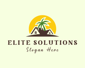 Vacation - Sun Tropical House logo design