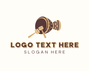 Traditional - Djembe Drummer Percussion logo design