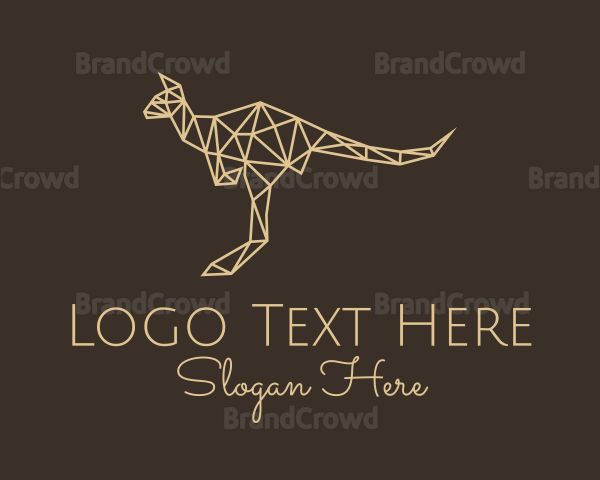 Beige Geometric Kangaroo Logo