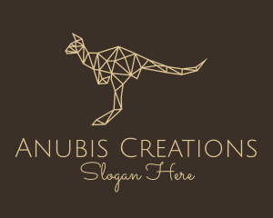 Beige Geometric Kangaroo logo design