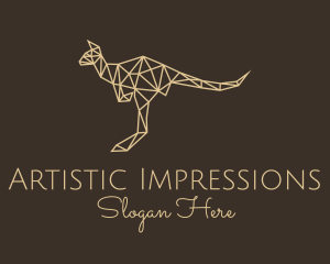 Beige Geometric Kangaroo logo design