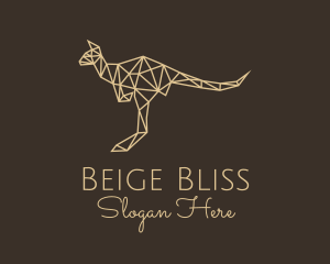 Beige - Beige Geometric Kangaroo logo design