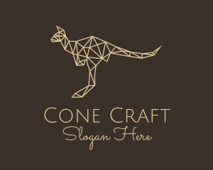 Beige Geometric Kangaroo logo design