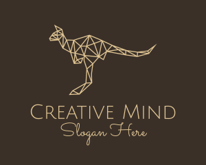 Beige Geometric Kangaroo logo design