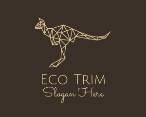 Beige Geometric Kangaroo logo design