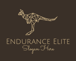 Beige Geometric Kangaroo logo design